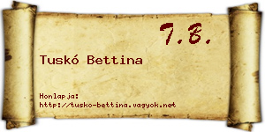 Tuskó Bettina névjegykártya